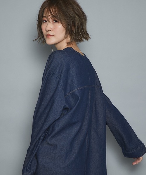 un dix cors（アンディコール）の「前後楽しめる 2wayレースアップデニムワンピース（ワンピース・レディース・ブルー/ネイビー・FREE）」の21枚目の写真