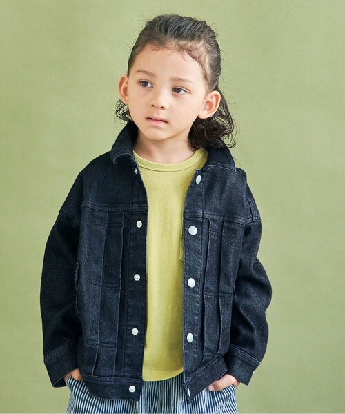 BREEZE(ブリーズ)の「WEB限定 やわらかデニムブルゾン(ブルゾン・キッズ・チャコール/インディゴブルー・80/90/140/130/110/120/100)」の1枚目の写真