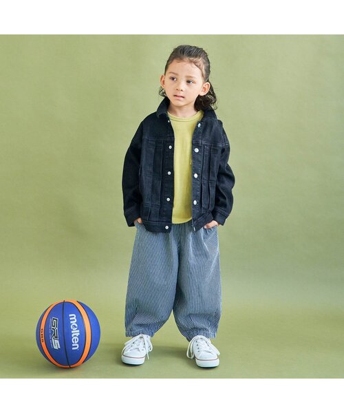 BREEZE(ブリーズ)の「WEB限定 やわらかデニムブルゾン(ブルゾン・キッズ・チャコール/インディゴブルー・80/90/140/130/110/120/100)」の11枚目の写真