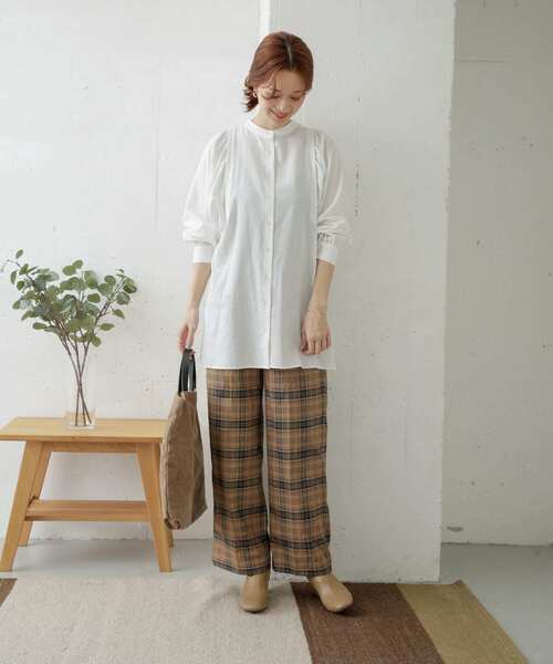 URBAN RESEARCH DOORS（アーバンリサーチドアーズ）の「チェックウエストタックイージーパンツ（その他パンツ・レディース・ブラウン系その他/ベージュ系その他・ONE）」の9枚目の写真