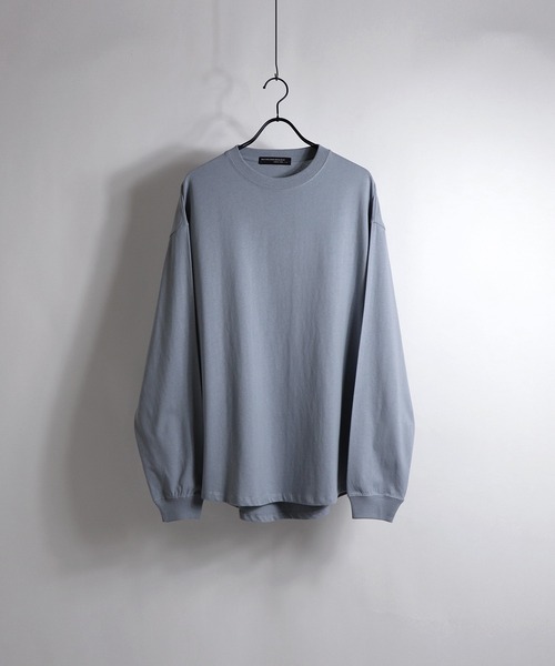 Confirm（コンファーム）の「ルーズシルエット クルーネック ベーシックロンT【Confirm】（Tシャツ/カットソー・メンズ・チャコールグレー/ミント/ブラック/サックスブルー/ホワイト/アイボリー/ホワイト系その他/オレンジ・L/M）」の7枚目の写真