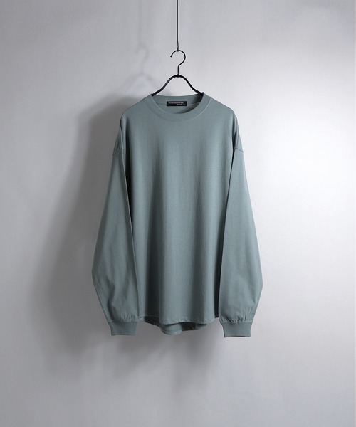 Confirm（コンファーム）の「ルーズシルエット クルーネック ベーシックロンT【Confirm】（Tシャツ/カットソー・メンズ・チャコールグレー/ミント/ブラック/サックスブルー/ホワイト/アイボリー/ホワイト系その他/オレンジ・L/M）」の6枚目の写真