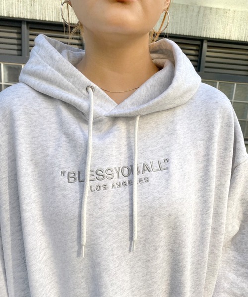 WHO'S WHO gallery（フーズフーギャラリー）の「【BLESS YOU/ブレスユー】ピグメント刺繍パーカー（パーカー・メンズ・アッシュグレー/ブラック/ネイビー/グリーン・FREE）」の21枚目の写真