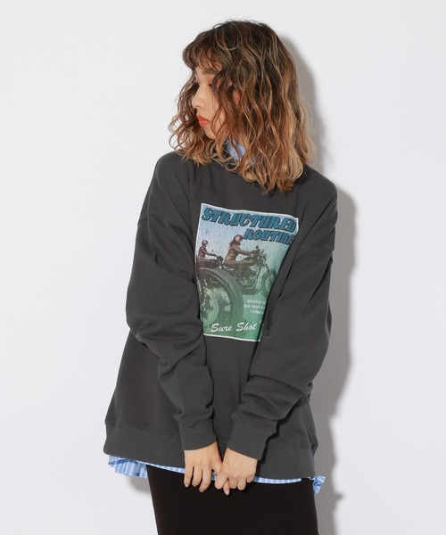 PBLIM(ページボーイリム)の「【PAGEBOYLIM】レトロポスタースウェット(スウェット・レディース・ブラウン/グレー・MEDIUM/LARGE)」の10枚目の写真