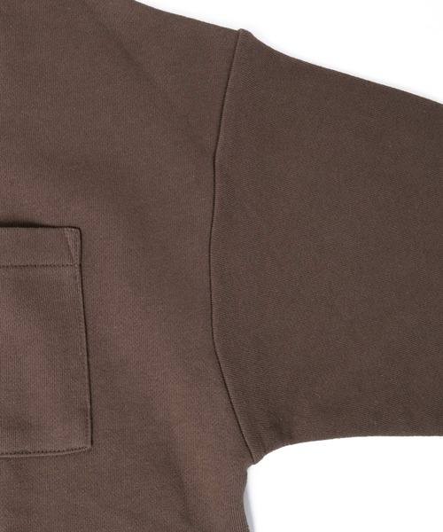 GLAZOS（グラソス）の「裏毛・USAコットンドロップショルダーフェイクレイヤードトレーナー（スウェット・キッズ・ライトベージュ/ブルー/チャコールグレー/ライトカーキ/ブラウン・160cm/130cm/170cm/150cm/140cm）」の14枚目の写真