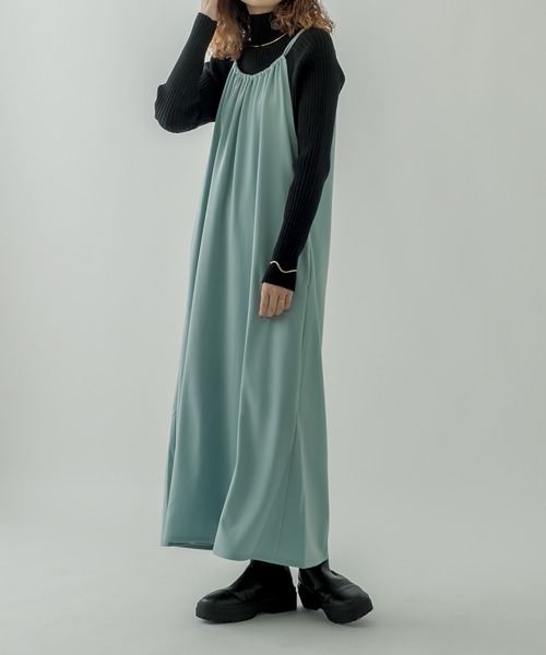 mystic（ミスティック）の「アメスリキャミワンピース（ワンピース・レディース・ライトグレー/ブラック/ミント・FREE）」の4枚目の写真