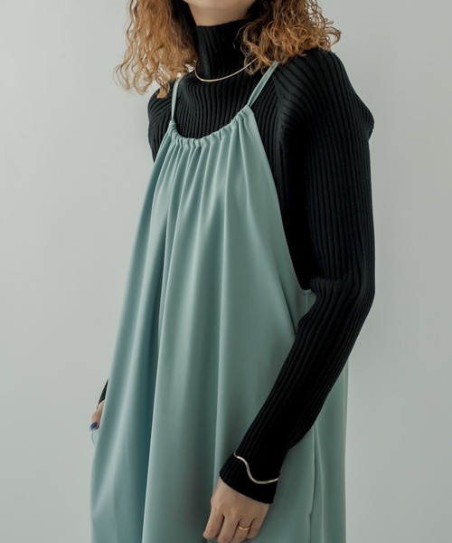 mystic（ミスティック）の「アメスリキャミワンピース（ワンピース・レディース・ライトグレー/ブラック/ミント・FREE）」の9枚目の写真