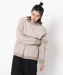 ◆【WEB限定】アクリルバルキーストライプニット