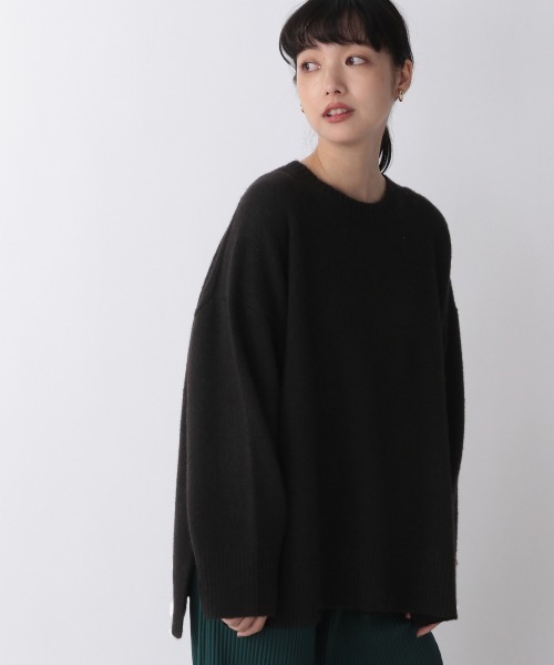 LOWRYS FARM(ローリーズファーム)の「カラークルーチュニックニットLS 239443(ニット/セーター・レディース・ブラック/グリーン/アイボリー/ピンク・FREE)」の2枚目の写真