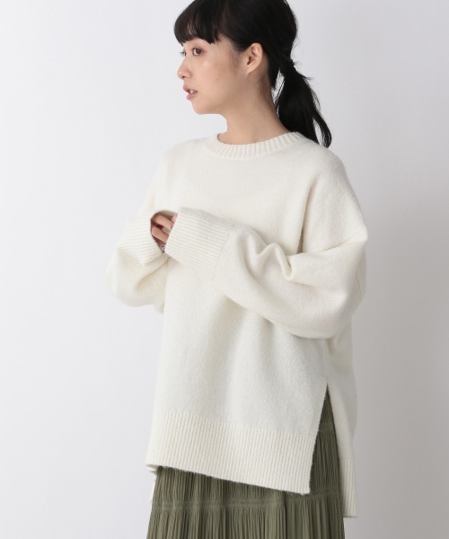 LOWRYS FARM(ローリーズファーム)の「カラークルーチュニックニットLS 239443(ニット/セーター・レディース・ブラック/グリーン/アイボリー/ピンク・FREE)」の9枚目の写真