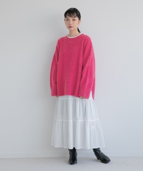 LOWRYS FARM(ローリーズファーム)の「カラークルーチュニックニットLS 239443(ニット/セーター・レディース・ブラック/グリーン/アイボリー/ピンク・FREE)」の19枚目の写真