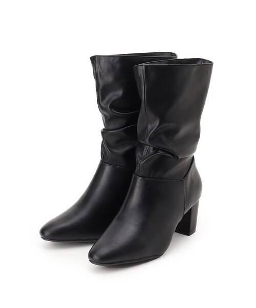 DRESKIP(ドレスキップ)の「◆ミドル丈ギャザーブーツ(ブーツ・レディース・ブラック/ベージュ・35/55/45)」の9枚目の写真