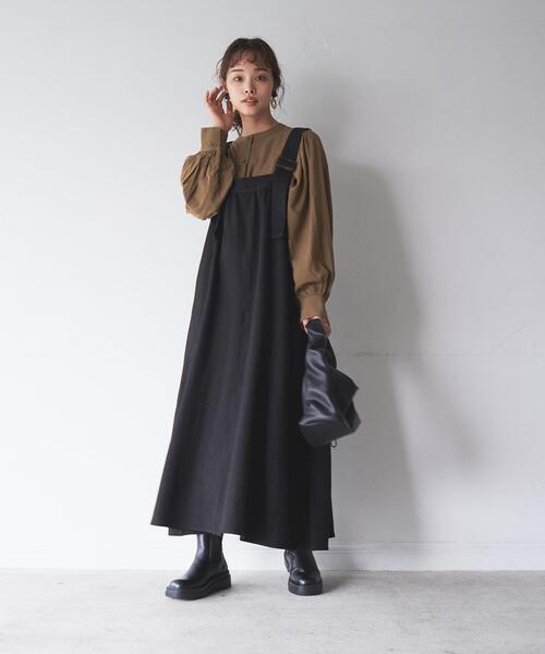 coen（コーエン）の「ウールライクギャザーワンピース（ジャンパー