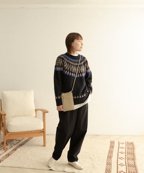 FORK&SPOON（フォークアンドスプーン）の「FORK&SPOON　フェアアイルニット（ニット/セーター・レディース・オフホワイト/ネイビー・ONE）」の10枚目の写真