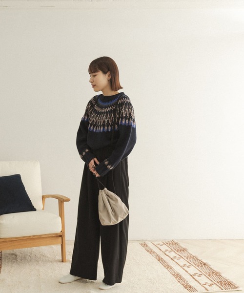 FORK&SPOON（フォークアンドスプーン）の「FORK&SPOON　フェアアイルニット（ニット/セーター・レディース・オフホワイト/ネイビー・ONE）」の15枚目の写真