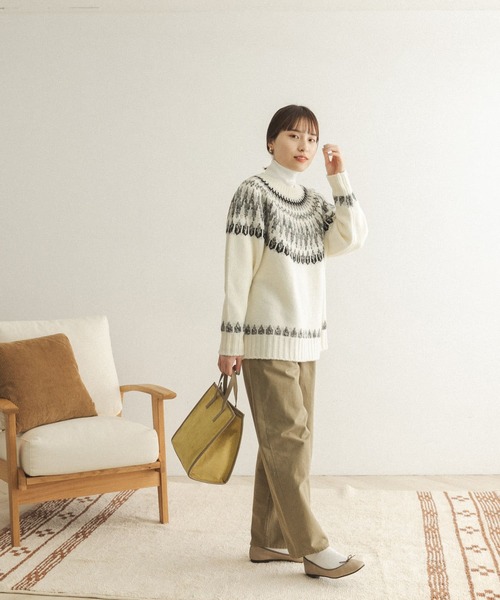 FORK&SPOON（フォークアンドスプーン）の「FORK&SPOON　フェアアイルニット（ニット/セーター・レディース・オフホワイト/ネイビー・ONE）」の20枚目の写真