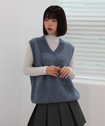 by muni:r | ベーシック オーバーフィット Vネック リブベスト(ベスト)