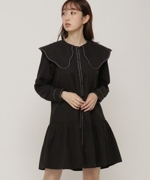 REDYAZEL | ビッグカラー配色ステッチミニワンピース(ワンピース)