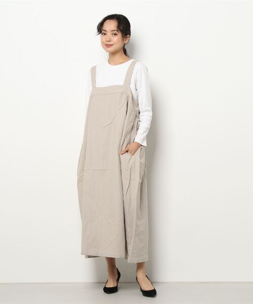 Samansa Mos2（サマンサ モスモス）の「後リボンジャンパースカート（ジャンパースカート・レディース・ブラック/ベージュ/ミント/キャメル・ﾌﾘ-）」の6枚目の写真