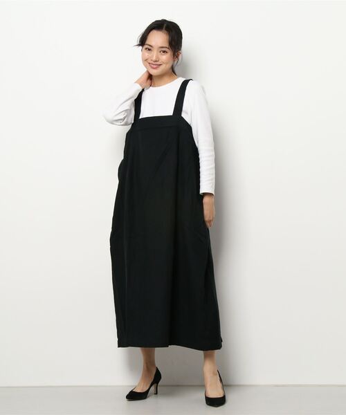 Samansa Mos2（サマンサ モスモス）の「後リボンジャンパースカート（ジャンパースカート・レディース・ブラック/ベージュ/ミント/キャメル・ﾌﾘ-）」の5枚目の写真