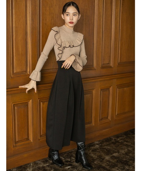 fifth（フィフス）の「配色フリルリブニット（ニット/セーター・レディース・ブラック/ベージュ・MEDIUM）」の15枚目の写真