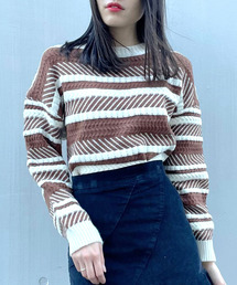 titty＆Co. PETIT | 【titty&Co.PETIT】編込みボーダーニットプルオーバー(ニット/セーター)