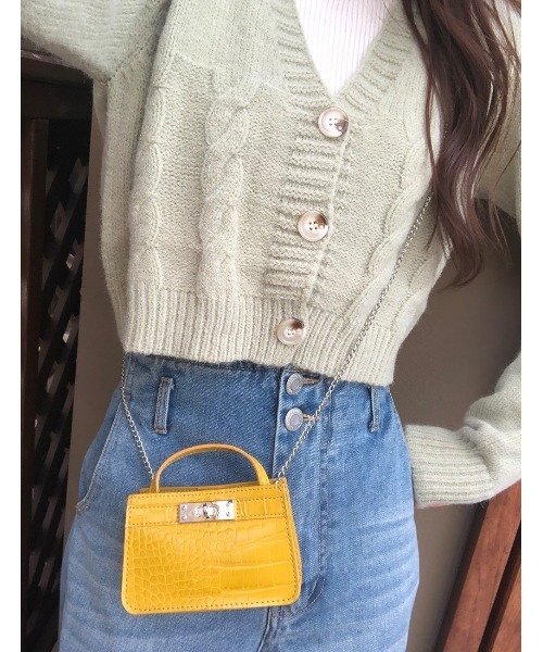 MONICA（モニカ）の「マイクロチェーンバッグ（ショルダーバッグ・レディース・ホワイト/ブラック/ベージュ/ブラウン/グレー/ピンク/イエロー/ブルー/グリーン/ライトピンク/オレンジ/パープル/グリーン系その他/ブラック系その他・FREE）」の11枚目の写真