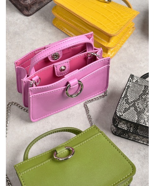 MONICA（モニカ）の「マイクロチェーンバッグ（ショルダーバッグ・レディース・ホワイト/ブラック/ベージュ/ブラウン/グレー/ピンク/イエロー/ブルー/グリーン/ライトピンク/オレンジ/パープル/グリーン系その他/ブラック系その他・FREE）」の19枚目の写真