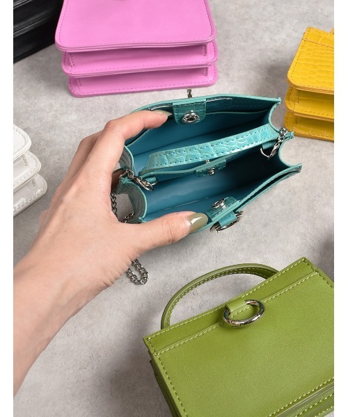 MONICA（モニカ）の「マイクロチェーンバッグ（ショルダーバッグ・レディース・ホワイト/ブラック/ベージュ/ブラウン/グレー/ピンク/イエロー/ブルー/グリーン/ライトピンク/オレンジ/パープル/グリーン系その他/ブラック系その他・FREE）」の20枚目の写真