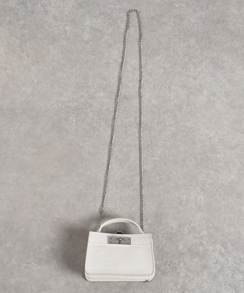 MONICA（モニカ）の「マイクロチェーンバッグ（ショルダーバッグ・レディース・ホワイト/ブラック/ベージュ/ブラウン/グレー/ピンク/イエロー/ブルー/グリーン/ライトピンク/オレンジ/パープル/グリーン系その他/ブラック系その他・FREE）」の21枚目の写真