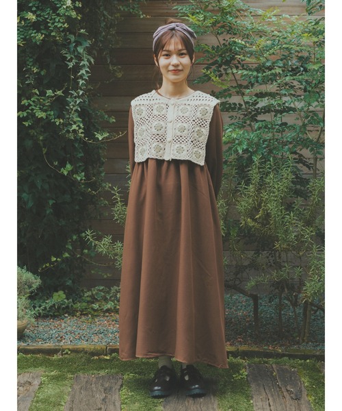 ehka sopo(エヘカソポ)の「【たかあしあかりコラボ】かぎ針ニットベスト(ベスト・レディース・キナリ/ベージュ・フリ-)」の13枚目の写真