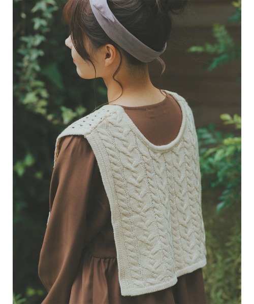 ehka sopo(エヘカソポ)の「【たかあしあかりコラボ】かぎ針ニットベスト(ベスト・レディース・キナリ/ベージュ・フリ-)」の16枚目の写真