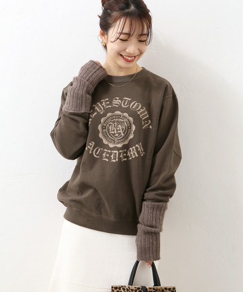 JOURNAL STANDARD(ジャーナルスタンダード)の「RAプリントヴィンテージスウェット(スウェット・レディース・ネイビー/ブラウン/アイボリー・FREE)」の2枚目の写真