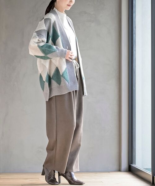 rps（アールピーエス）の「サガラアーガイルニットカーディガン（カーディガン/ボレロ・レディース・チャコールグレー/アイボリー/ネイビー/オフホワイト/ベージュ系その他/グリーン/ボルドー・M/フリー）」の11枚目の写真