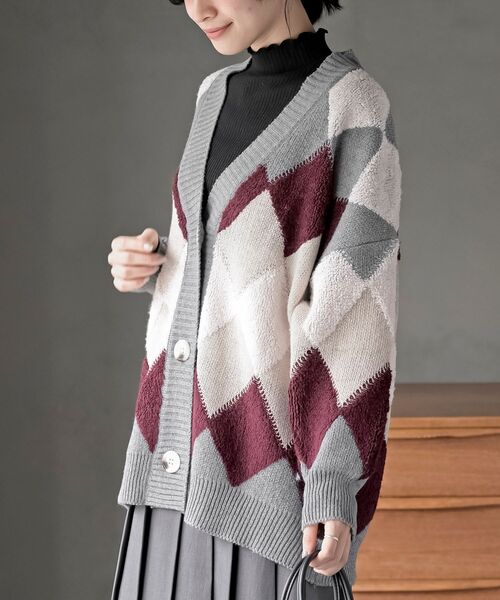 rps（アールピーエス）の「サガラアーガイルニットカーディガン