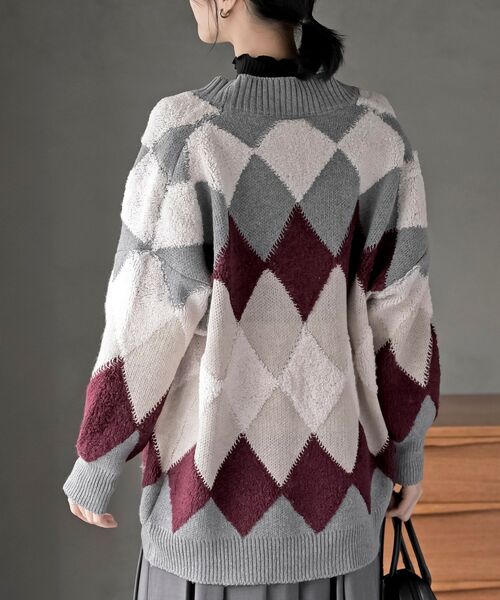 サガラアーガイルニットカーディガン（カーディガン/ボレロ）｜rps