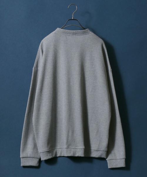ANPAS(アンパス)の「Big Silhouette Thermal Cardigan/ビッグシルエット サーマルカーディガン(カーディガン/ボレロ・メンズ・ネイビー/グレー/グリーン/アッシュ・M/L)」の5枚目の写真