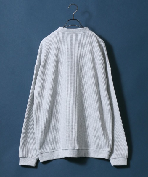 ANPAS(アンパス)の「Big Silhouette Thermal Cardigan/ビッグシルエット サーマルカーディガン(カーディガン/ボレロ・メンズ・ネイビー/グレー/グリーン/アッシュ・M/L)」の7枚目の写真
