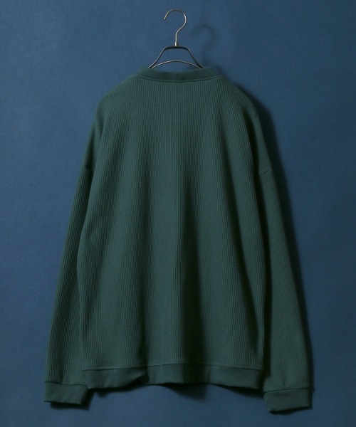 ANPAS(アンパス)の「Big Silhouette Thermal Cardigan/ビッグシルエット サーマルカーディガン(カーディガン/ボレロ・メンズ・ネイビー/グレー/グリーン/アッシュ・M/L)」の9枚目の写真