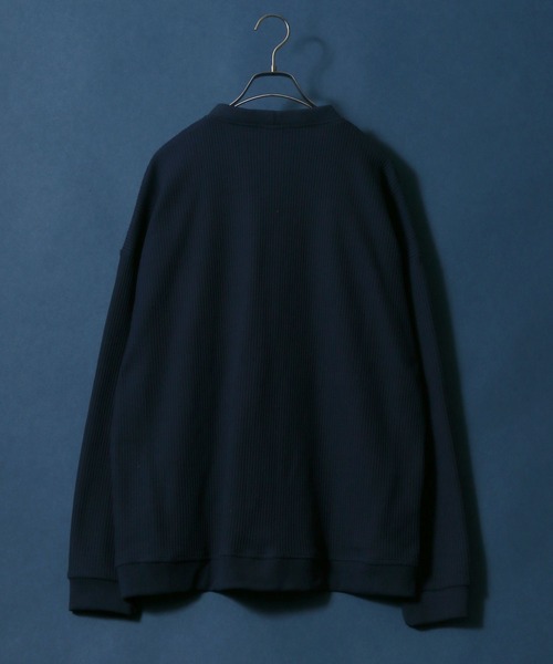 ANPAS(アンパス)の「Big Silhouette Thermal Cardigan/ビッグシルエット サーマルカーディガン(カーディガン/ボレロ・メンズ・ネイビー/グレー/グリーン/アッシュ・M/L)」の11枚目の写真