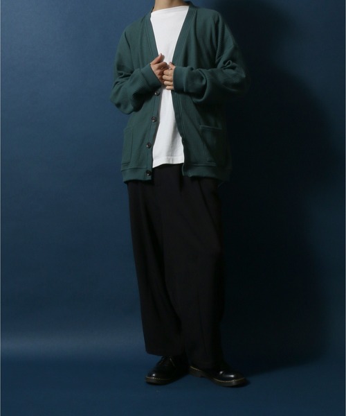 ANPAS(アンパス)の「Big Silhouette Thermal Cardigan/ビッグシルエット サーマルカーディガン(カーディガン/ボレロ・メンズ・ネイビー/グレー/グリーン/アッシュ・M/L)」の22枚目の写真