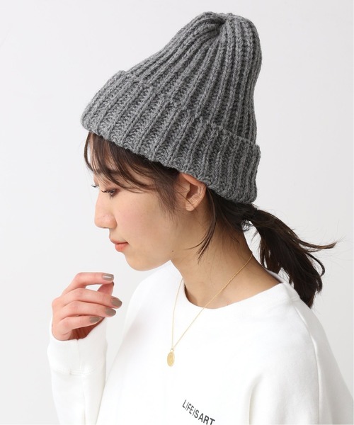 Spick & Span(スピックアンドスパン)の「【CLIPPER CASUALS】 Bob cap ニットキャップ(ニットキャップ/ビーニー・レディース・ブラック/チャコールグレー/ホワイト・FREE)」の3枚目の写真