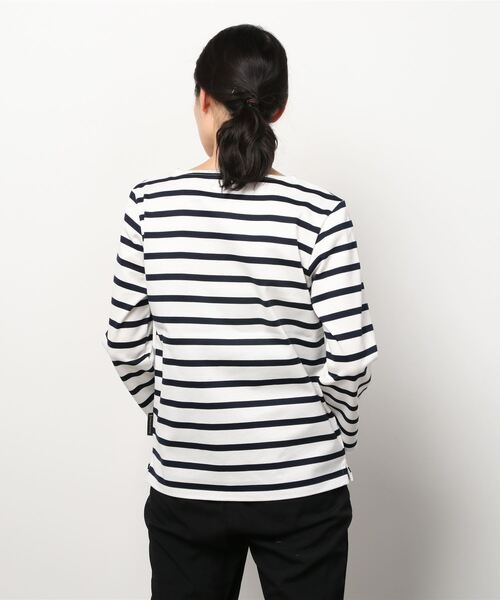 Mackintosh(マッキントッシュ)の「BARRHILL BOAT NECK REGULAR FIT T-SHIRT(Tシャツ/カットソー・レディース・ホワイト×ブルー/ホワイト×ネイビー・L)」の4枚目の写真