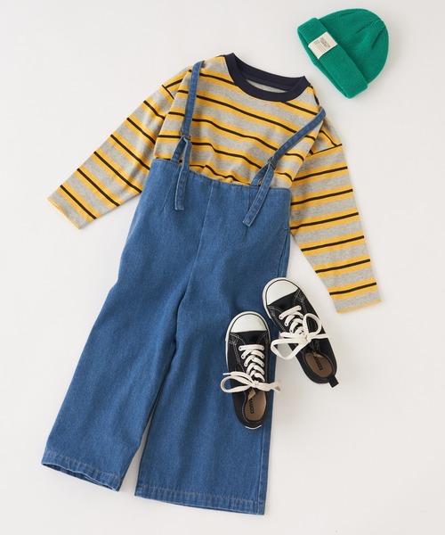 CIAOPANIC TYPY（チャオパニックティピー）の「□【KIDS】OSOROランダムボーダーTee（Tシャツ/カットソー・キッズ・ネイビー/グレー/サックスブルー・SMALL/MEDIUM/LARGE/X-LARGE/XX-LARGE）」の6枚目の写真