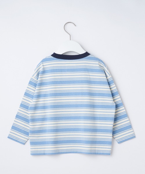 CIAOPANIC TYPY（チャオパニックティピー）の「□【KIDS】OSOROランダムボーダーTee（Tシャツ/カットソー・キッズ・ネイビー/グレー/サックスブルー・SMALL/MEDIUM/LARGE/X-LARGE/XX-LARGE）」の10枚目の写真