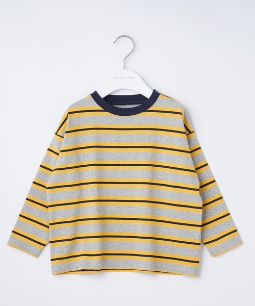 CIAOPANIC TYPY（チャオパニックティピー）の「□【KIDS】OSOROランダムボーダーTee（Tシャツ/カットソー・キッズ・ネイビー/グレー/サックスブルー・SMALL/MEDIUM/LARGE/X-LARGE/XX-LARGE）」の9枚目の写真
