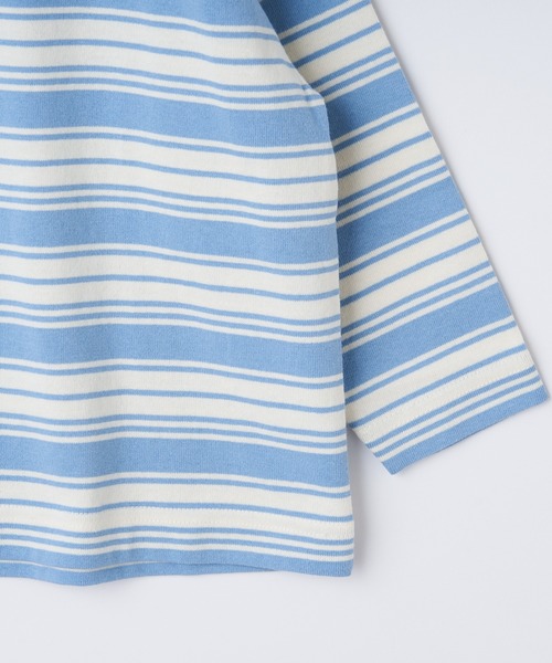 CIAOPANIC TYPY（チャオパニックティピー）の「□【KIDS】OSOROランダムボーダーTee（Tシャツ/カットソー・キッズ・ネイビー/グレー/サックスブルー・SMALL/MEDIUM/LARGE/X-LARGE/XX-LARGE）」の5枚目の写真