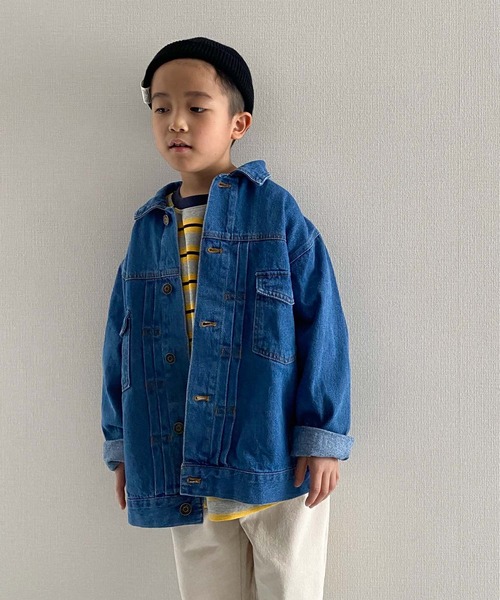 CIAOPANIC TYPY（チャオパニックティピー）の「□【KIDS】OSOROランダムボーダーTee（Tシャツ/カットソー・キッズ・ネイビー/グレー/サックスブルー・SMALL/MEDIUM/LARGE/X-LARGE/XX-LARGE）」の22枚目の写真