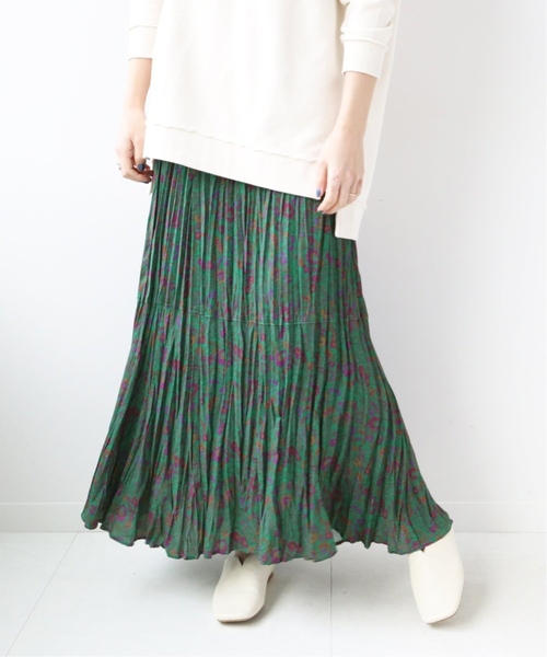JOURNAL STANDARD relume(ジャーナルスタンダード レリューム)の「《追加》ワッシャープリーツフレアスカート◆(スカート・レディース・ブラック/グリーン/ブラック系その他・FREE)」の3枚目の写真
