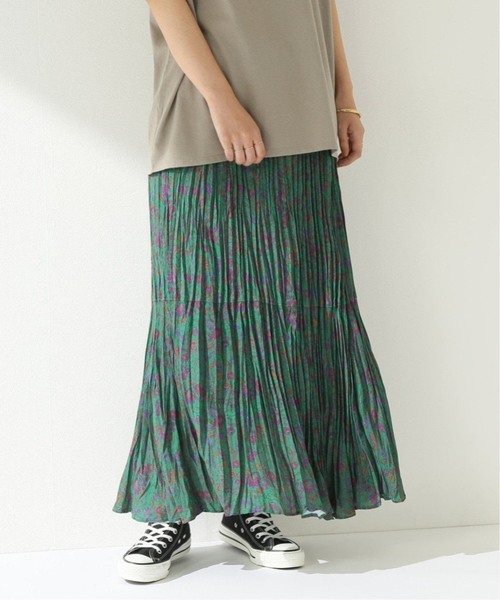 JOURNAL STANDARD relume(ジャーナルスタンダード レリューム)の「《追加》ワッシャープリーツフレアスカート◆(スカート・レディース・ブラック/グリーン/ブラック系その他・FREE)」の4枚目の写真